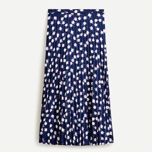 J.Crew Pleated Midi Skirt Peony Print NWT Size 4